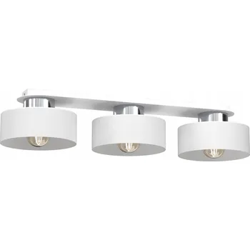 Stropní svítidlo trojité bílé chromové podélné 68 cm do jídelny 3 žárovky Luminex