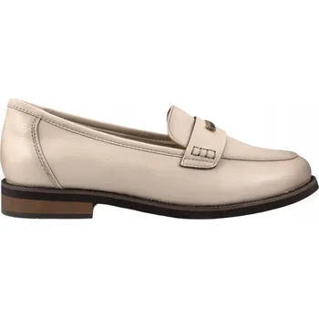 Dámské mokasíny Dámské kožené mokasíny nazouvací polobotky lordsy 19381 béžové vel. 41