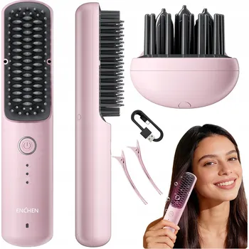 Praní a péče o prádlo Žehlicí kartáč s IONIZACÍ Bezdrátový pro narovnání vlasů ENCHEN H6