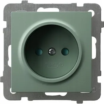 Elektrická zásuvka Zásuvka bez uzemnění s clonkami OSPEL AS GP-1GP/m/84 Zelená matná