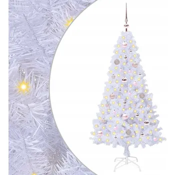 Vánoční stromek Umělý vánoční stromek se 150 LED diodami, bílý, 150 cm, PVC a ocel