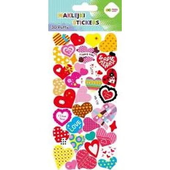 Set školních potřeb Naklejki 3D Puffy Love Hearts 9,5x22cm HAPPY COLOR