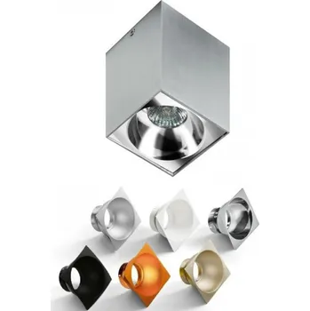 Bodové svítidlo Stropní bodové přisazené svítidlo AZzardo Hugo aluminium AZ0828 GU10 1x50W IP20 9,5cm hranaté hliníkové