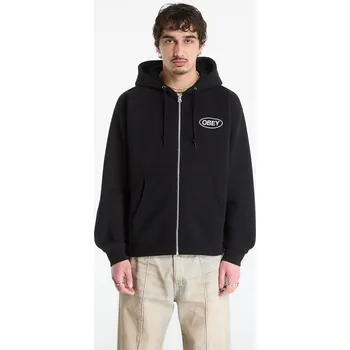 Pánská mikina Mikina OBEY Oval Zip Hood Black XL