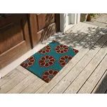 Rohožka vícebarevná kokosové vlákno s gumovým spodkem 45 x 75 cm dekorace s motivem květin vítací rohožka Beliani