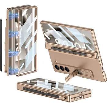 Pouzdro na mobilní telefon GKK 84684 GKK SUPPORT Kryt se stojanem pro Samsung Galaxy Z Fold6 5G růžovozlatý