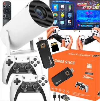 Projektor LED PROJEKTOR KONSOLOVÝ GAME STICK PRO ANDROID 2 OVLADAČE HRY DÁLKOVÉ OVLÁDÁNÍ WIFI USB