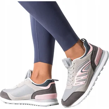 Dámské tenisky TENISKY Šedé Dámské SPORTOVNÍ Šněrovací Profilovaná Podrážka POHODLNÉ vel. 39