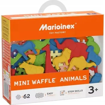 ostatní stavebnice Marioinex stavebnice WAFFLE mini Animals, 62 dílů, včetně 32 zvířátek