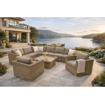 Zahradní sestava DEOKORK Ratanová variabilní sestava MALIBU pro 8 osob (béžovo-hnědá)
