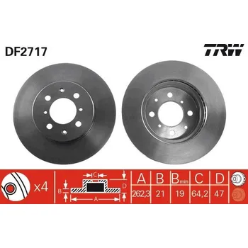 Brzdový kotouč Brzdový kotouč TRW DF2717