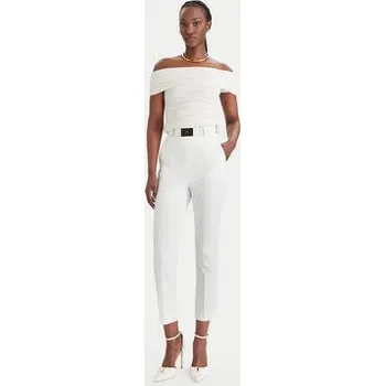 Dámské oblečení Elisabetta Franchi Kalhoty z materiálu PA-132-61E2-V350 Bílá Regular Fit 40
