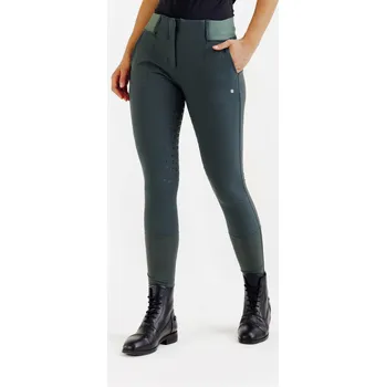 Jezdecké kalhoty CAPERLAN Dámské rajtky Full grip Be You 500 L ZELENÁ
