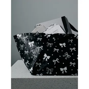 Nákupní taška Sinsay - Nákupní taška s motivem mašliček - černá - 000IL-99X - 000IL-99X-ONE