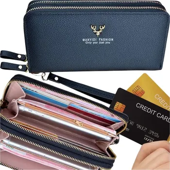 Peněženka J&W Dámská kožená peněženka Jelan tmavě modrá One size