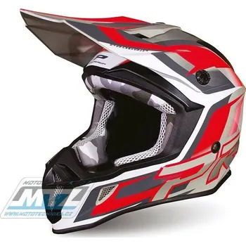 Helma na motorku Přilba Progrip 3180 ABS - grey/red - velikost M (Velikost: L) PG3180-288-M
