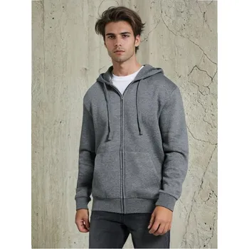 Pánské oblečení Sinsay - Mikina na zip s kapucí - šedá - 469HL-9MM - 469HL-9MM-3XL