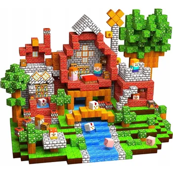 ostatní stavebnice STAVEBNICE KOSTKY Krychle Pixely Pro děti 200 DÍLKŮ + 10 POSTAVIČEK