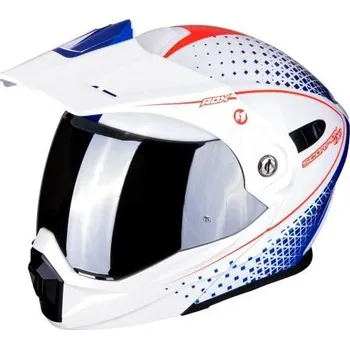 Helma na motorku Moto přilba SCORPION ADX-1 HORIZON bílo/červeno/modrá (Velikost: S) MCF_11803