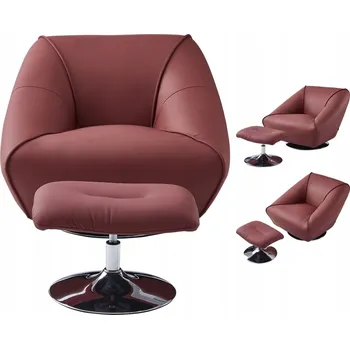 Křeslo Pohodlné relaxační křeslo Palermo z ekologické kůže Červené