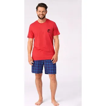 Pánské pyžamo Pánské pyžamo KEY MNS-416 A26 XL (42) červené