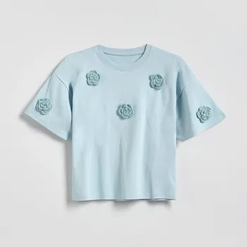 Reserved - Tričko s aplikací - bleděmodrá - 062HU-05X - 062HU-05X-116