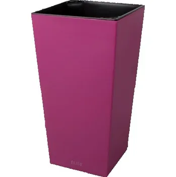 Obal na květináč Obal na květník ELISE plastový matný 25x25x46cm, růžovo-fialová