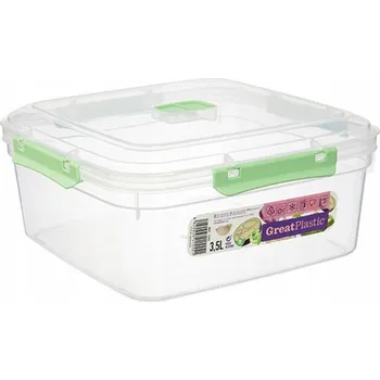 Dóza na potraviny Plastová NÁDOBA DO LEDNICE čtvercová S VÍKEM