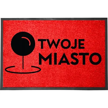 Rohožka Vstupní rohožka červená 40x60cm Vaše Město Váš Grafický Motiv Logo Vzor