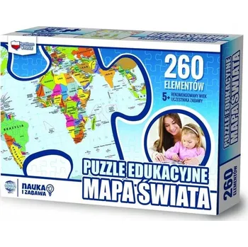 Puzzle Głowala Puzzle 260 dílků Vzdělávací Puzzle 260 dílků Mapa světa