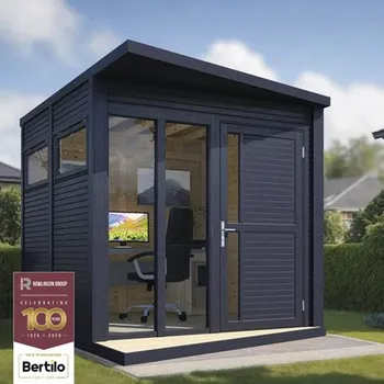 Zahradní domek Dřevěný zahradní domek Bertilo Concept Office antracit 234 x 225 cm
