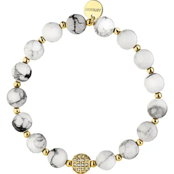 Náramek Pozlacený náramek z mosazi s krystaly a zirkony - AR543-1115