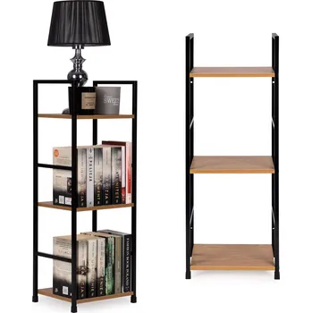 regál Moderní regál LOFT (80 x 23,5 x 29 cm) s kovovým rámem, 3 police CWJ302480L WILD OAK