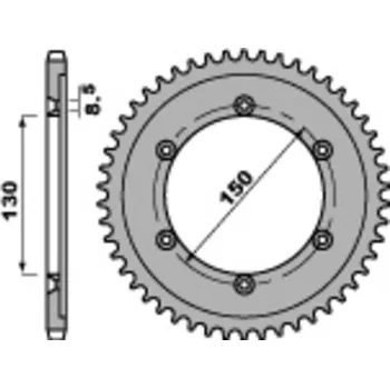 Nářadí na motocykly Ocelová standardní zadní řetězová kola PBR 4374 - 428 4374.51.C45