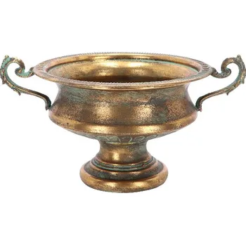 Váza Váza francouzská AGED METAL, kov, zlatá/tyrkys patina, 41x30x22cm|Esschert Design