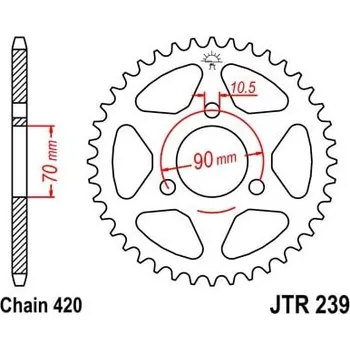 Řetězová sada pro motocykl Řetězová rozeta JT JTR 239-43 43 zubů, 420 HONDA MTX 50 S 1984-1984