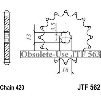 Řetězová sada pro motocykl Řetězové kolečko JT JTF 562-10 10 zubů, 420 SUZUKI LT-A 50 Quadmaster K3 AA123 2003-2003