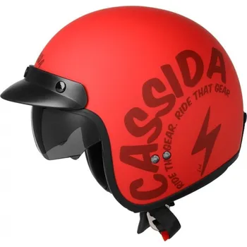 Helma na motorku Otevřená moto helma CASSIDA Oxygen Gear červená matná Vel: M Výprodej zboží
