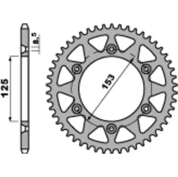 Nářadí na motocykly Ocelová standardní zadní řetězová kola PBR 289 - 520 289.48.C45