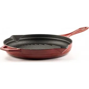 Pánev Hósse, Grilovací pánev kulatá, průměr 28 cm, (HSY GTV), vroubkovaná, oranžová