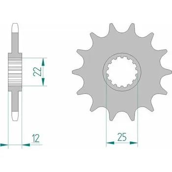 Nářadí na motocykly Ocelová standardní přední řetězová kola AFAM 94313 - 520 94313-14