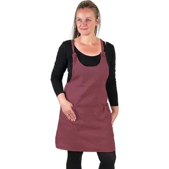 Dámské šaty imago Lněné šaty s laclem - fialové, velikost S