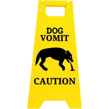 Mini výstražná cedule pozor psí zvratky Vtipné upozornění malá přenosná cedulka na podlahu stůl nebo chodbu