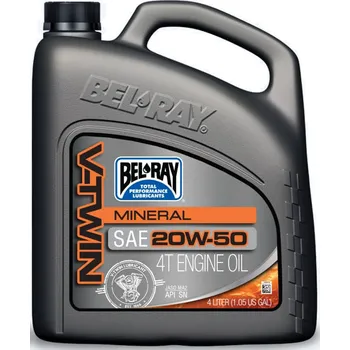 Motorový olej Motorový olej Bel-Ray V-TWIN MINERAL 20W-50 4 l HARLEY DAVIDSON FXDB Dyna Street Bob 1584 2007-2013