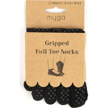 Pánské ponožky MYGA Protiskluzové ponožky na prsty myga Yoga Toe Socks ČERNÁ
