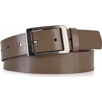 Opasek KOŽENÝ Pásek ke kalhotám 4 cm dámský Široký Pravá kůže CAPPUCCINO