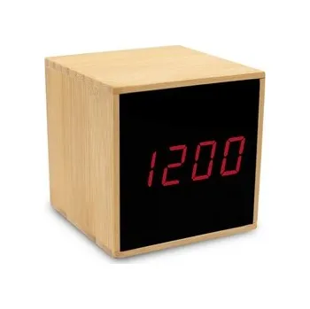 Hodiny Bambusové hodiny na stůl s budíkem, bambus, ABS