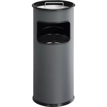 Odpadkový koš Kovový koš s popelníkem 17+2 l - Antracit