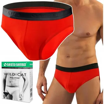 Slipy SESTO SENSO SM05 Pánské sportovní slipy Slipy bavlněné červené - XXL