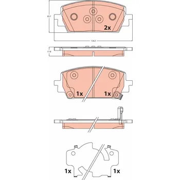 Auto-moto Sada brzdových destiček, kotoučová brzda TRW GDB2463